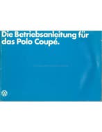 1982 VOLKSWAGEN POLO COUPÉ INSTRUCTIEBOEKJE DUITS, Ophalen of Verzenden, Nieuw