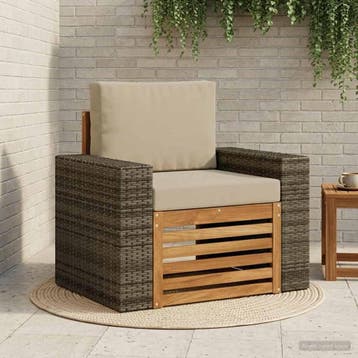 vidaXL Buiten Midden Sofa Naturel, Verzenden, Nieuw