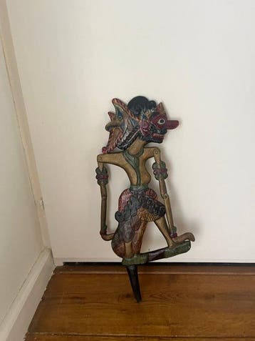duo wayang figuren, beschilderd hout - Hout - Indonesië -
