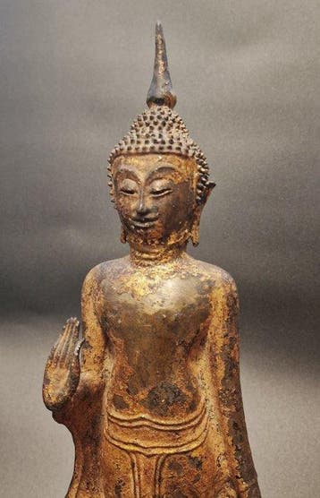 Zeldzame bronzen Boeddha uit de Ayutthaya-periode 46 cm -
