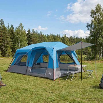 vidaXL Directe Tent 10-persoons Blauw 185T Polyester met PU, Caravans en Kamperen, Verzenden, Nieuw
