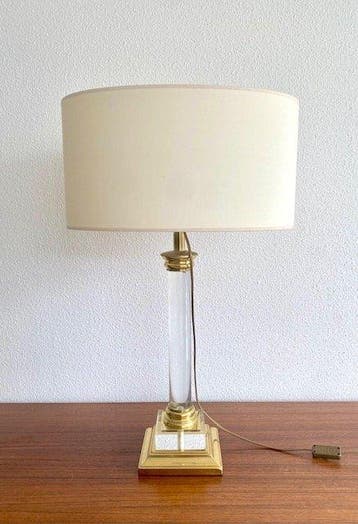 Le Dauphin - Lampe - Pléxiglas et Métal doré - Colonne