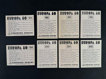 1980 Panini #193, 195/197, 198, 200/202 Europa 80 - Germany, Verzamelen, Stickers, Nieuw
