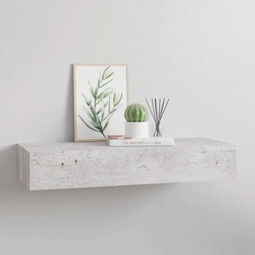 vidaXL Wandschap met lade 60x23,5x10 cm MDF betongrijs, Huis en Inrichting, Verzenden, Nieuw