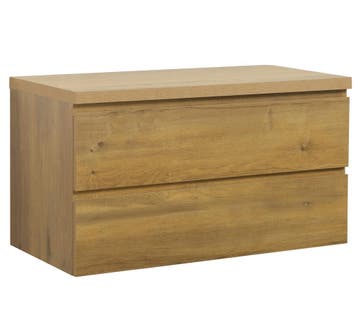 Wastafelkast Angela 90 x 48 cm Eiken Wastafelmeubel, Verzenden
