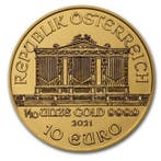 Oostenrijk. 10 Euro 2021 1/10 oz €10 EUR Austrian 9999 Gold