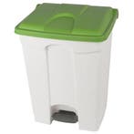 Pedaalemmer | Kunststof (Wit/Groen) | 70L | Klapdeksel |, Verzenden, Nieuw in verpakking