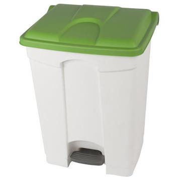 Pedaalemmer | Kunststof (Wit/Groen) | 70L | Klapdeksel |, Verzenden, Nieuw in verpakking