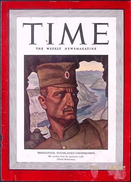 Cover Time Magazine1942 met MIHAILOVICH (lijst optie), Verzamelen, Militaria | Tweede Wereldoorlog, Foto of Poster, Verzenden