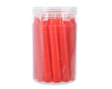 Kaarsen wax korte dunnere dinner metallic rood dia 1.3cm x, Nieuw