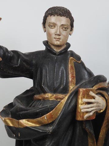 sculptuur, Saint Thillo of Solignac - 63.5 cm - Walnoot, Antiquités & Art