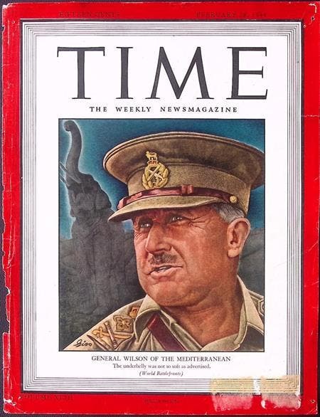Cover Time Magazine1944 met Henry Maitland Wilson, Verzamelen, Militaria | Tweede Wereldoorlog, Foto of Poster, Verzenden