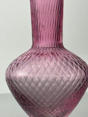 Val Saint Lambert - Vaas - Glas - Vaas roze VSL, Antiquités & Art