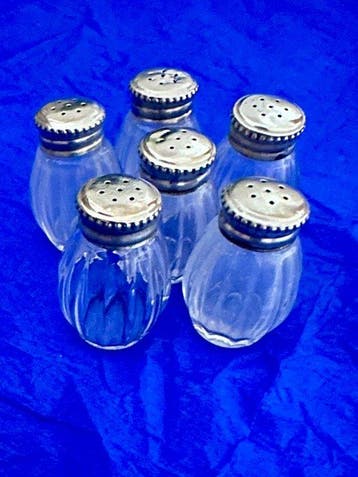 Christofle - Zout- en pepervaatjes (6) - parels - Glas,