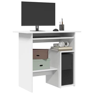 vidaXL Bureau 80x45x74 cm bewerkt hout wit, Huis en Inrichting, Verzenden, Nieuw