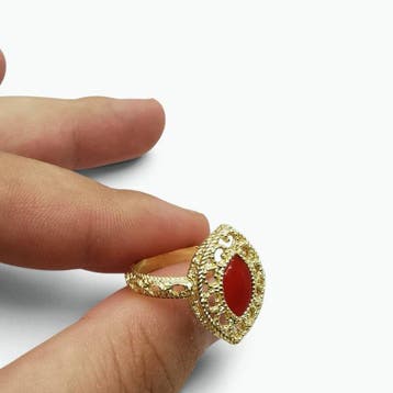 Koraal - Argento 925 - Ring - Italiaans vakmanschap