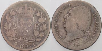 2 Francs 1823 L Frankreich Ludwig Xviii 1815-1824, Verzenden