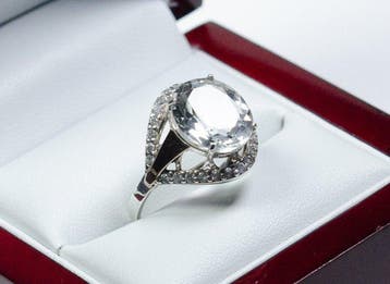 Sans prix de réserve - Bague - Or 9K / argent 925 - 4,00 ct