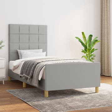 vidaXL Bedframe zonder matras 90x190 cm stof lichtgrijs, Verzenden
