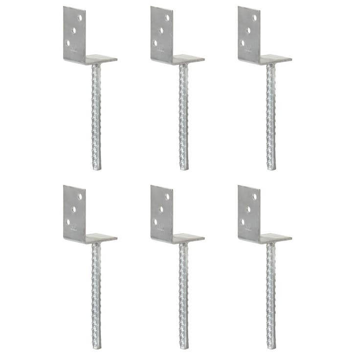 vidaXL Grondankers 6 st 8x6x30 cm gegalvaniseerd staal, Caravanes & Camping, Accessoires de camping, Envoi