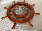 Maritieme objecten - Vintage stuur en kompasroos met klok,, Antiek en Kunst