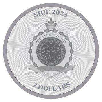 Niue. 2 Dollars 2023 1oz $2 NZD Niue Lucky Clover Irish Flag