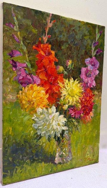 Tatiana Megal (1961) - Fleurs de mon Jardin - Bouquet, Antiek en Kunst