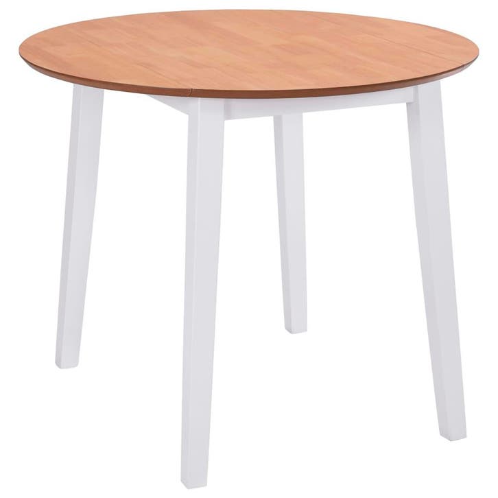 vidaXL Eettafel inklapbaar rond MDF wit, Huis en Inrichting, Tafels | Eettafels, Nieuw, Verzenden