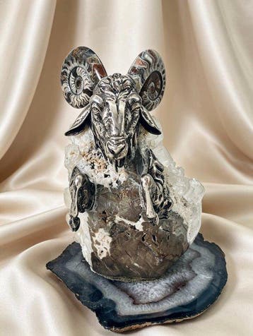 Amador Braojos - Figuur - Agaat, .925 zilver, Antiek en Kunst