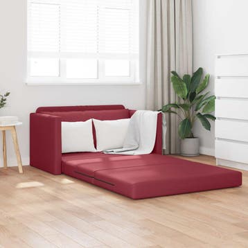 vidaXL Slaapbank / zetel Wijnrood 124 x 71 x 78 cm Kunstleer, Verzenden, Nieuw