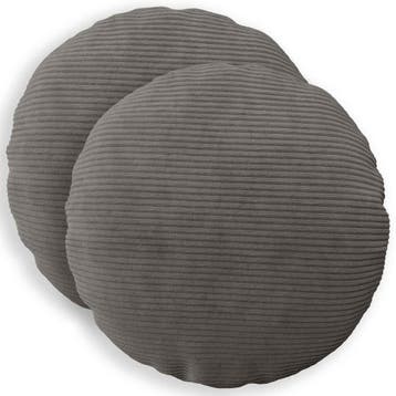 vidaXL Kussensloop 2 pcs HEERLEN Donkergrijs Ø 60 cm, Verzenden, Nieuw