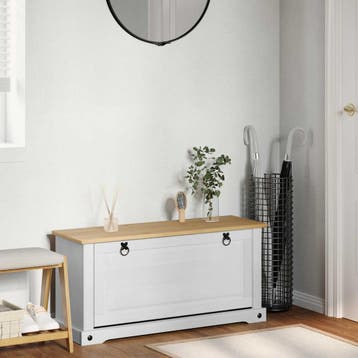 vidaXL Schoenenkast Corona Wit 99 x 32 x 49 cm Massief, Verzenden
