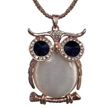 Fako Bijoux - Ketting - Uil - XL - Kattenoog - 39x58mm -, Handtassen en Accessoires, Kettingen, Verzenden, Nieuw