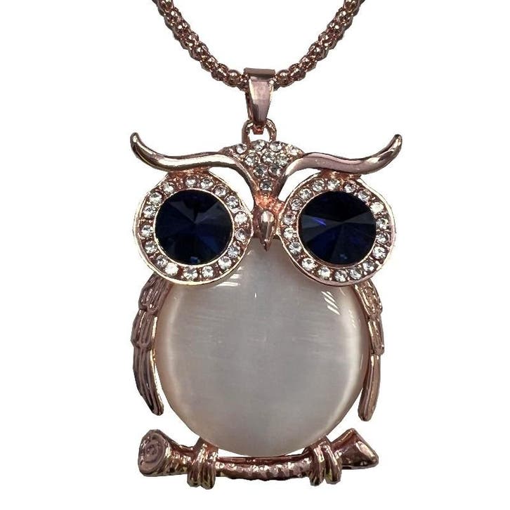 Fako Bijoux - Ketting - Uil - XL - Kattenoog - 39x58mm -, Handtassen en Accessoires, Kettingen, Verzenden