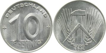 10 Pfennig Ddr 1952a, Verzenden, België