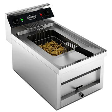 Friteuse | Elektrisch | 12L | 6kW (400V) | Aftapkraan |, Verzenden, Nieuw in verpakking