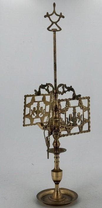 Laatbarok Brons olielamp - 70 cm
