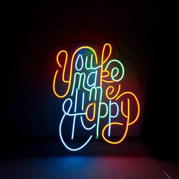 LED Neon bord - You Make Me Happy, Verzenden, Nieuw