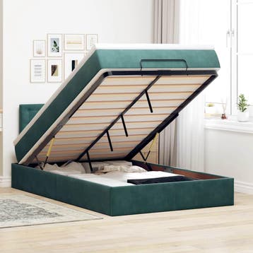 vidaXL Bed poef met matras en LEDs 120x190 cm fluweel, Verzenden