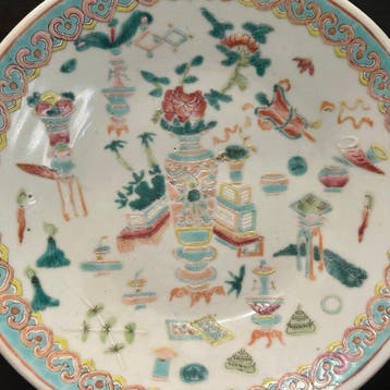 Bord - Porselein - Tongzhi schatten schaal, Antiek en Kunst