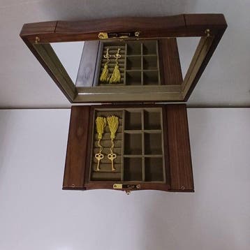 Boîte à bijoux - Bois - Miroir-5 niveaux