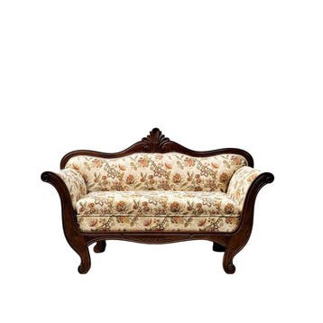 Sofa - Decoratief tweezitsbankje - Hout, Textiel - Stijl