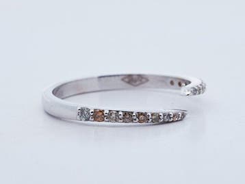 Zonder minimumprijs - Ring - 14 karaat Witgoud - 0.19ct. tw., Nieuw