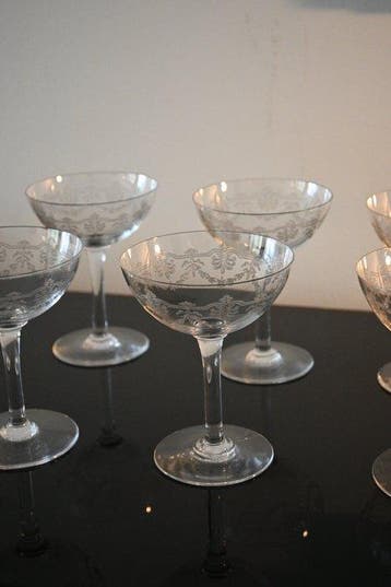 Baccarat - Champagneglas (7) - Kristal - Beauharnais, Antiek en Kunst