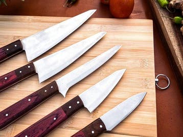 Keukenmes - Kitchen knife set - 750 - Staal, Hout,