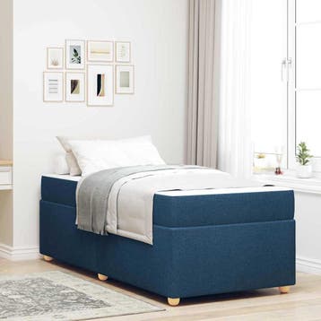 vidaXL Bedframe met matras Blauw 80 x 200 cm Stof, Verzenden, Nieuw