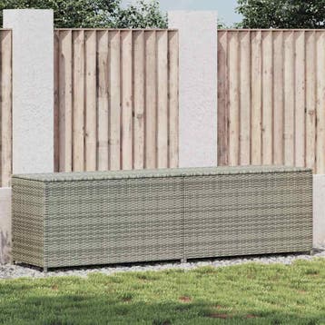 vidaXL Tuinbox 200x50x60 cm poly rattan grijs, Verzenden, Nieuw