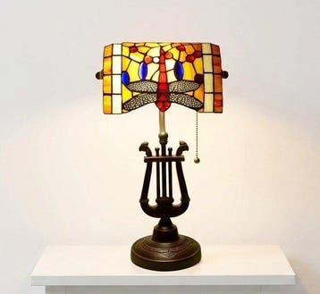 Bureaulamp - Glas-in-lood