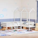 vidaXL Kinderbed met dak massief grenenhout wit 75x190 cm, Verzenden