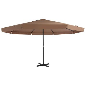 vidaXL Parasol met aluminium paal 500 cm taupe, Tuin en Terras, Verzenden, Nieuw